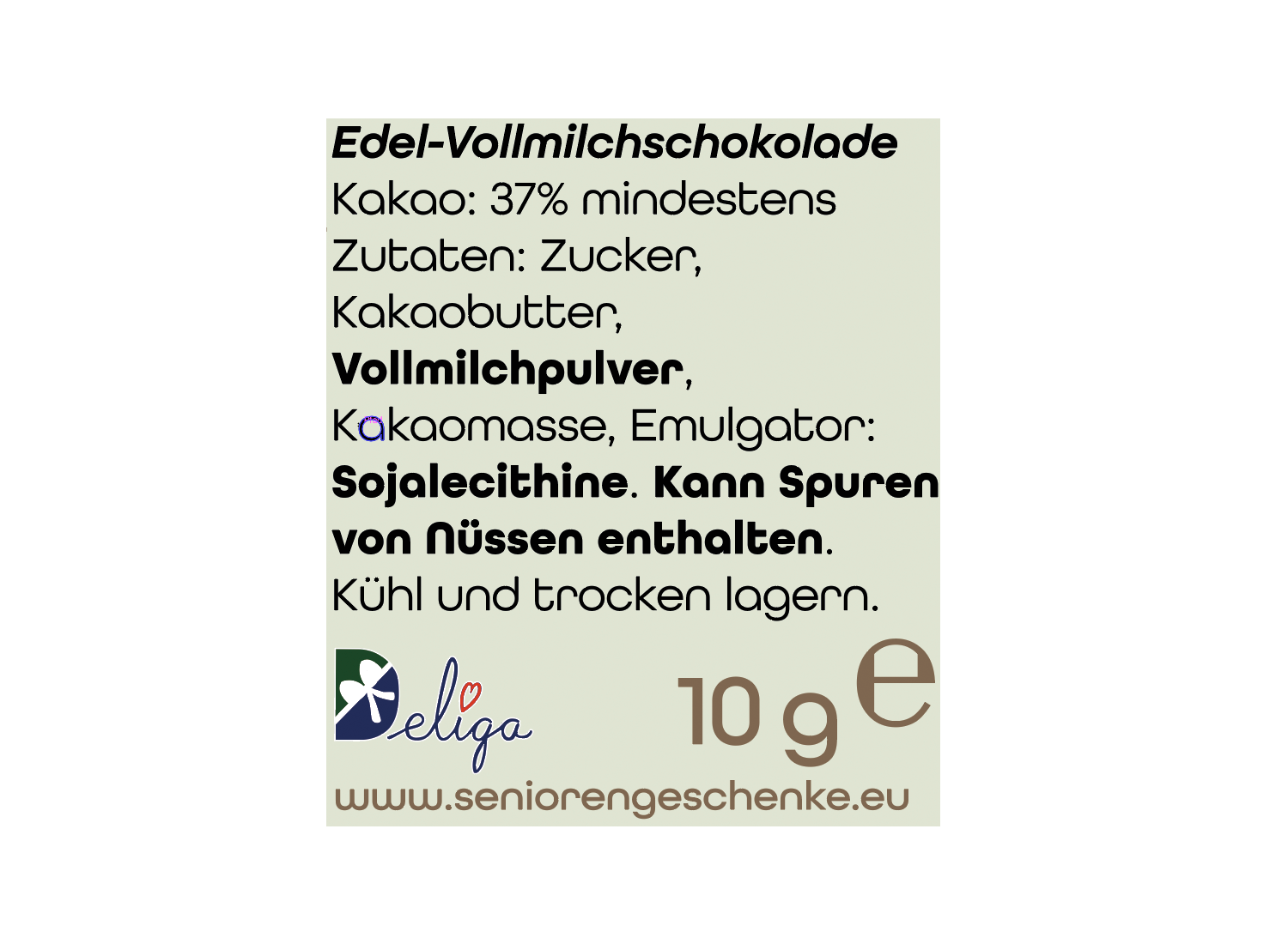 Vollmilch Schokolade 10g Rippentäfelchen
