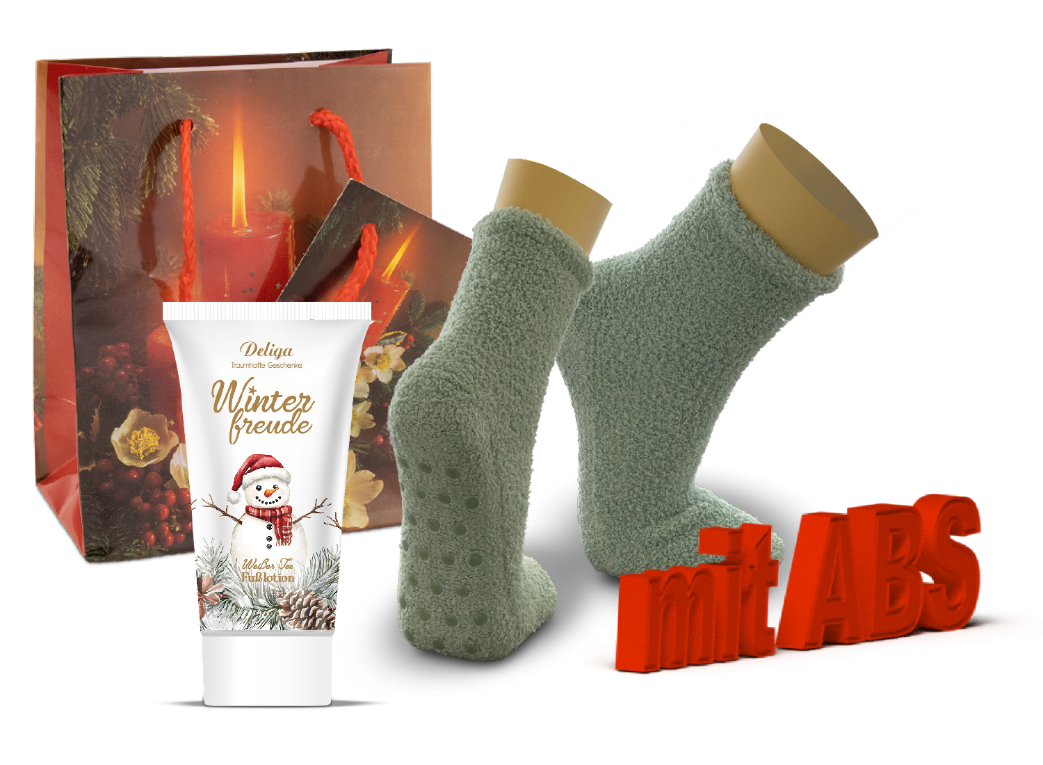 Kuschelsocken UNISEX salbei ABS