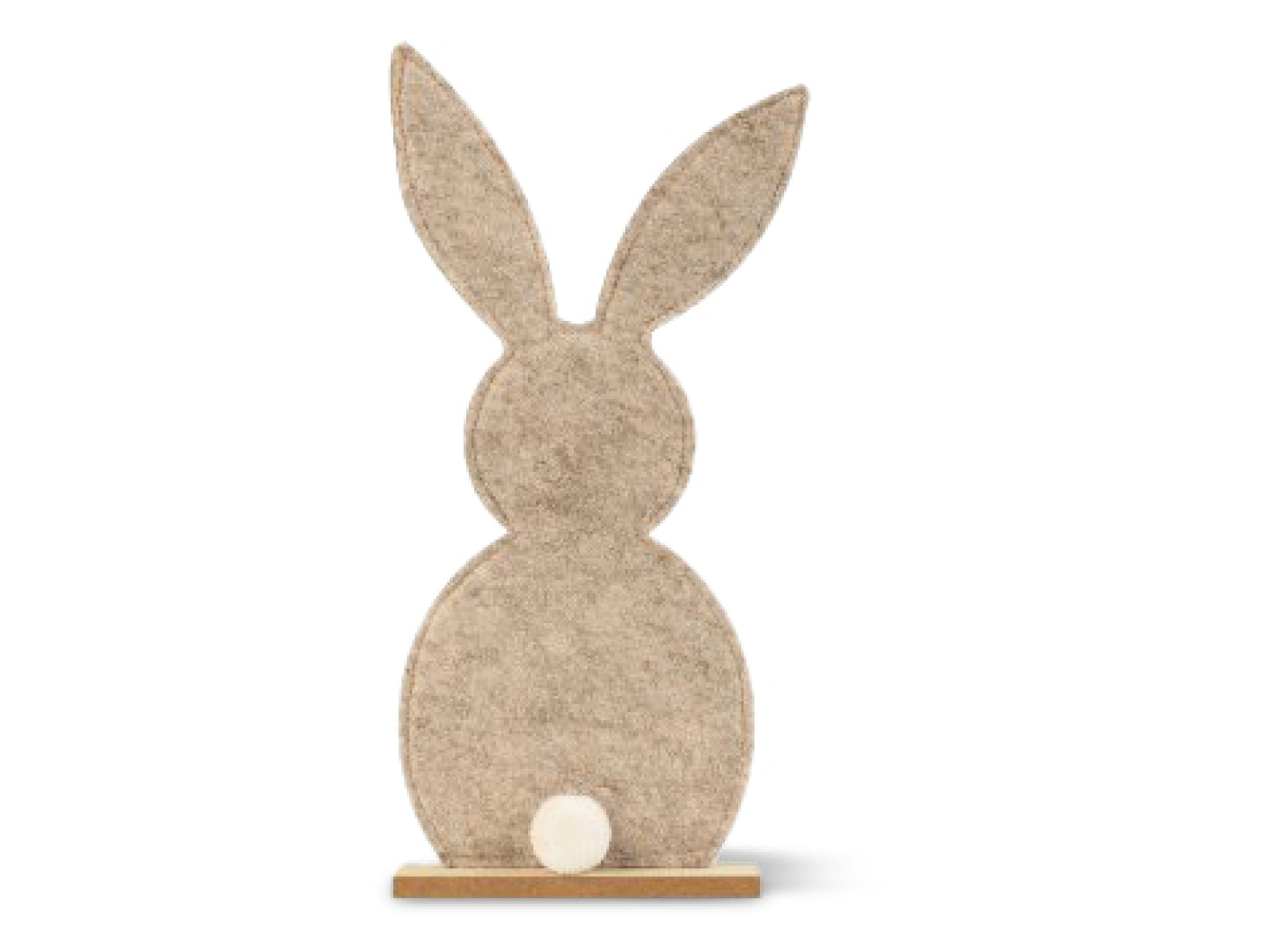 Filz Hase mit Schwänzchen auf Holzsockel