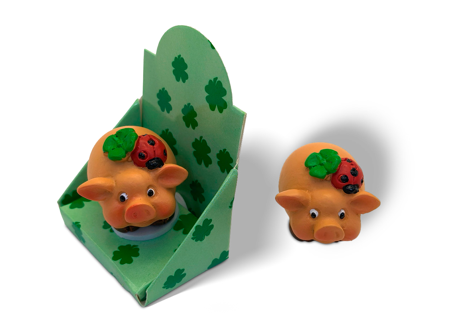 Glücksschweinchen mit Kleeblatt & Marienkäfer 25