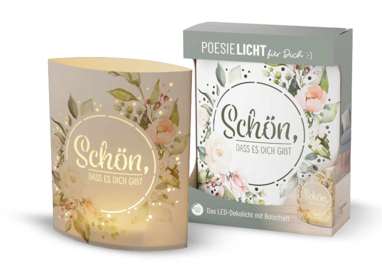 Poesielicht "Schön, dass es dich gibt"