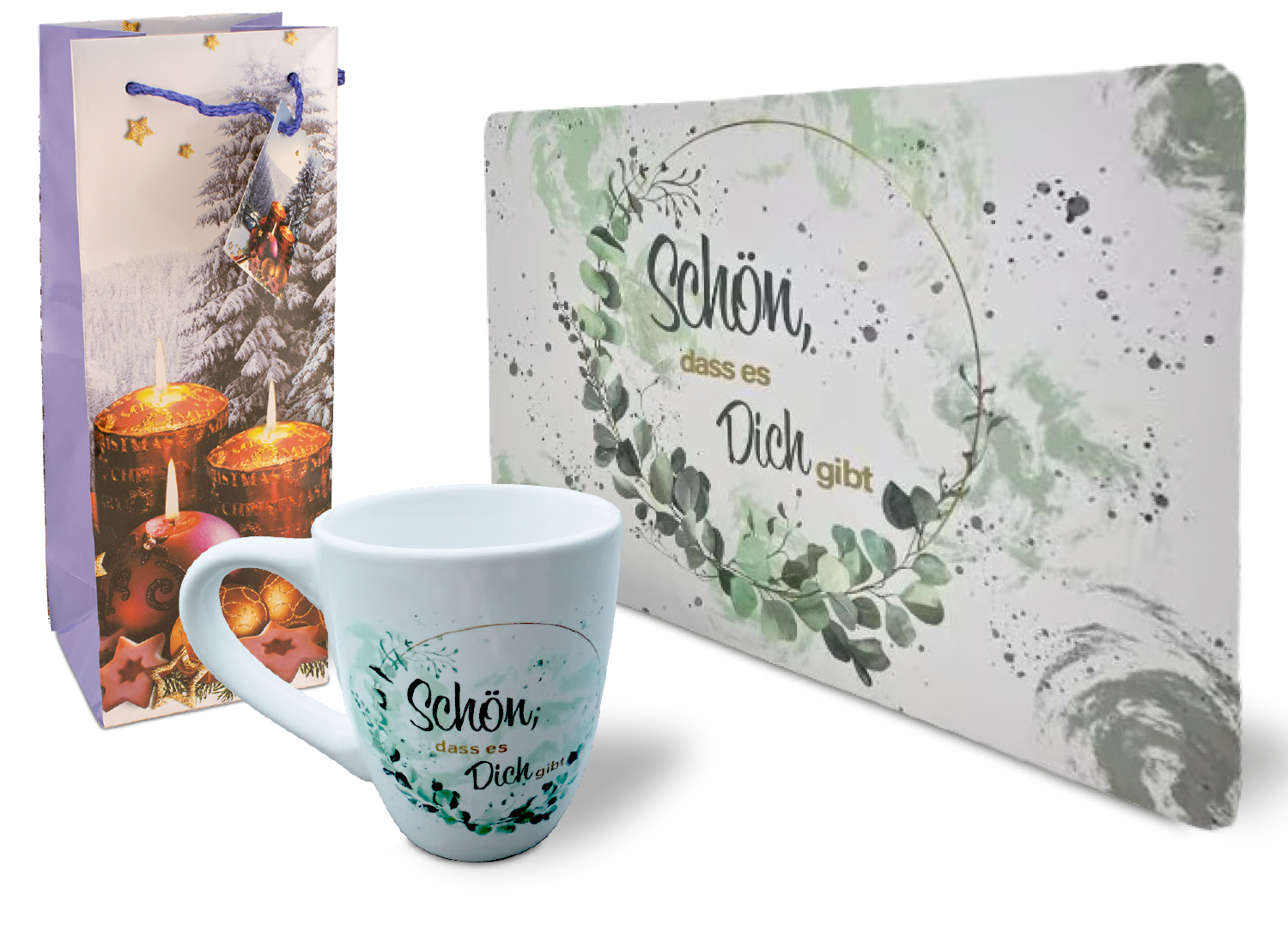 Platzdeckchen/Kaffeetopf „Schön, dass es dich gibt“