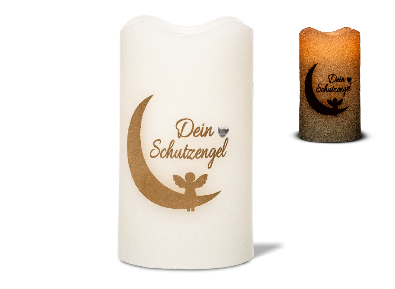 LED-Echtwachskerze "Schutzengel"